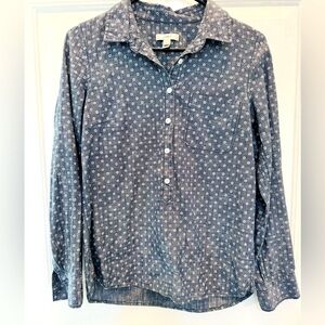J Crew Women’s Chambray Popover Shirt Sz 2